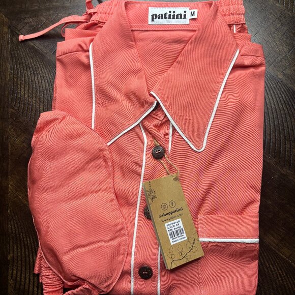 Patiini Other - Patiini Bamboo Pajama Set Women’s M Coral Pink Button-Up Eco Sleepwear NWT